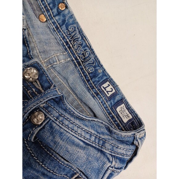 Miss Me Capri Bermuda Short Rhinestone Blue Sz 12 - Picture 9 of 12